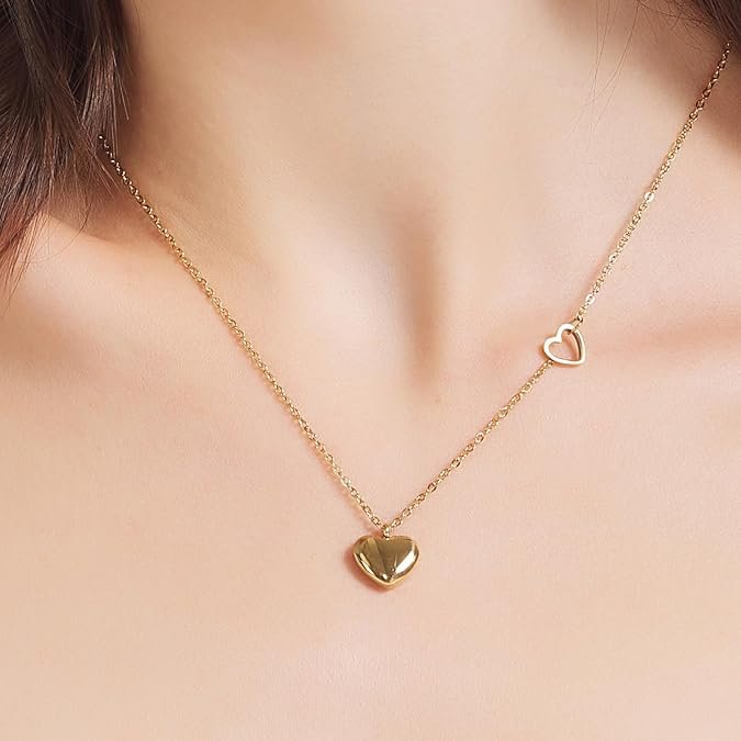 Gold Plated Heart Necklace for Women - Image 2